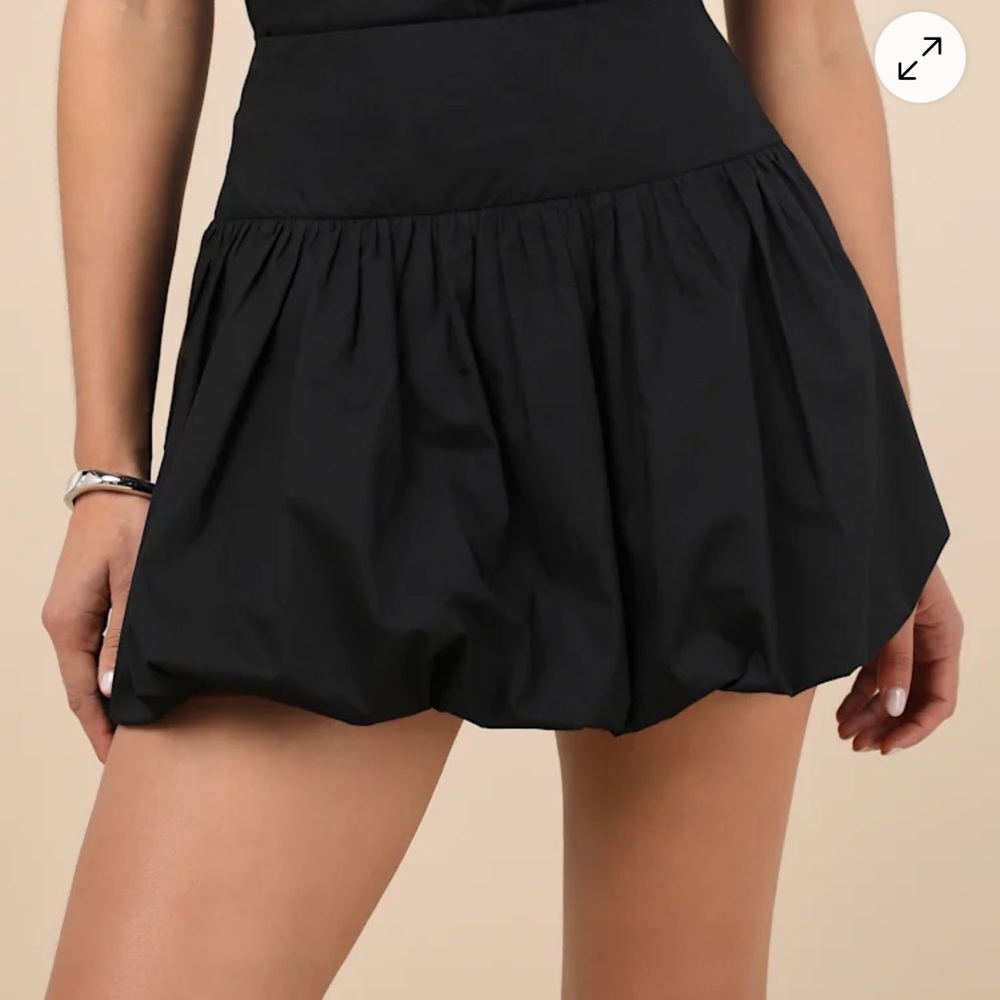 Lulus evynne black poplin mini skirt